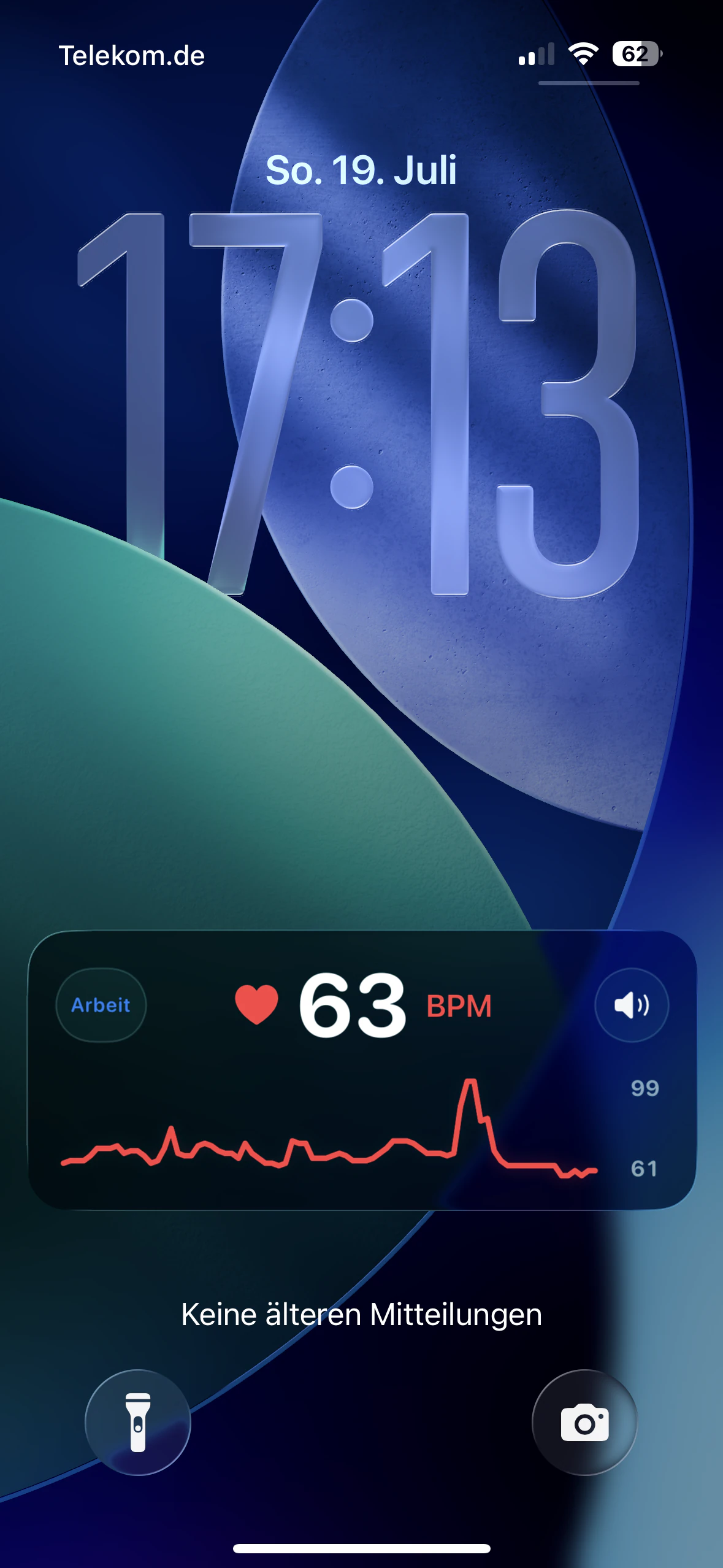 AirPulse Live Activity mit Herzfrequenz und Verlauf auf dem iPhone-Sperrbildschirm